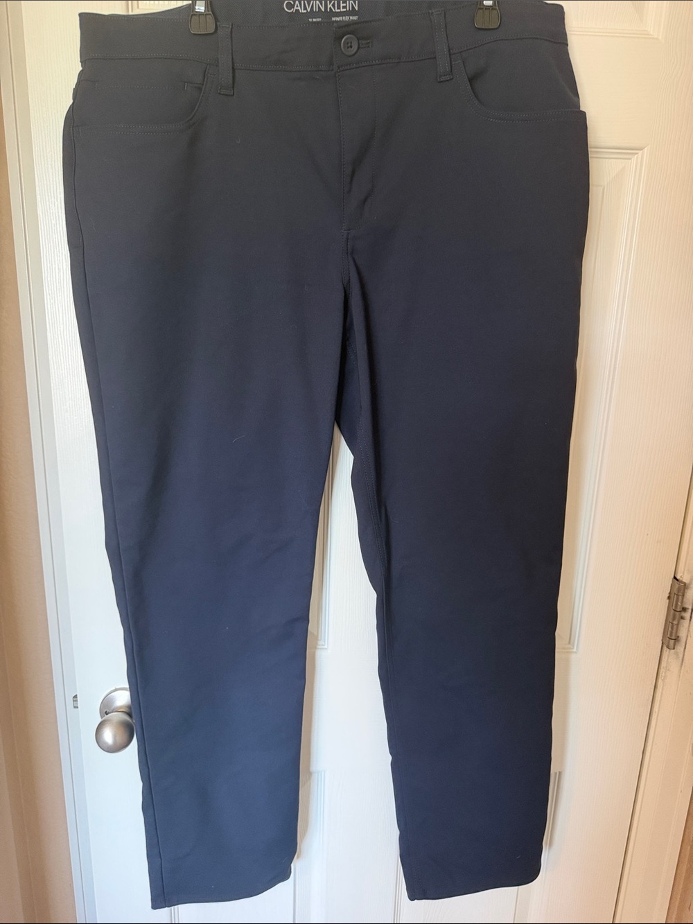 Calvin Klein Men's Dark Navy Straight Chinos
